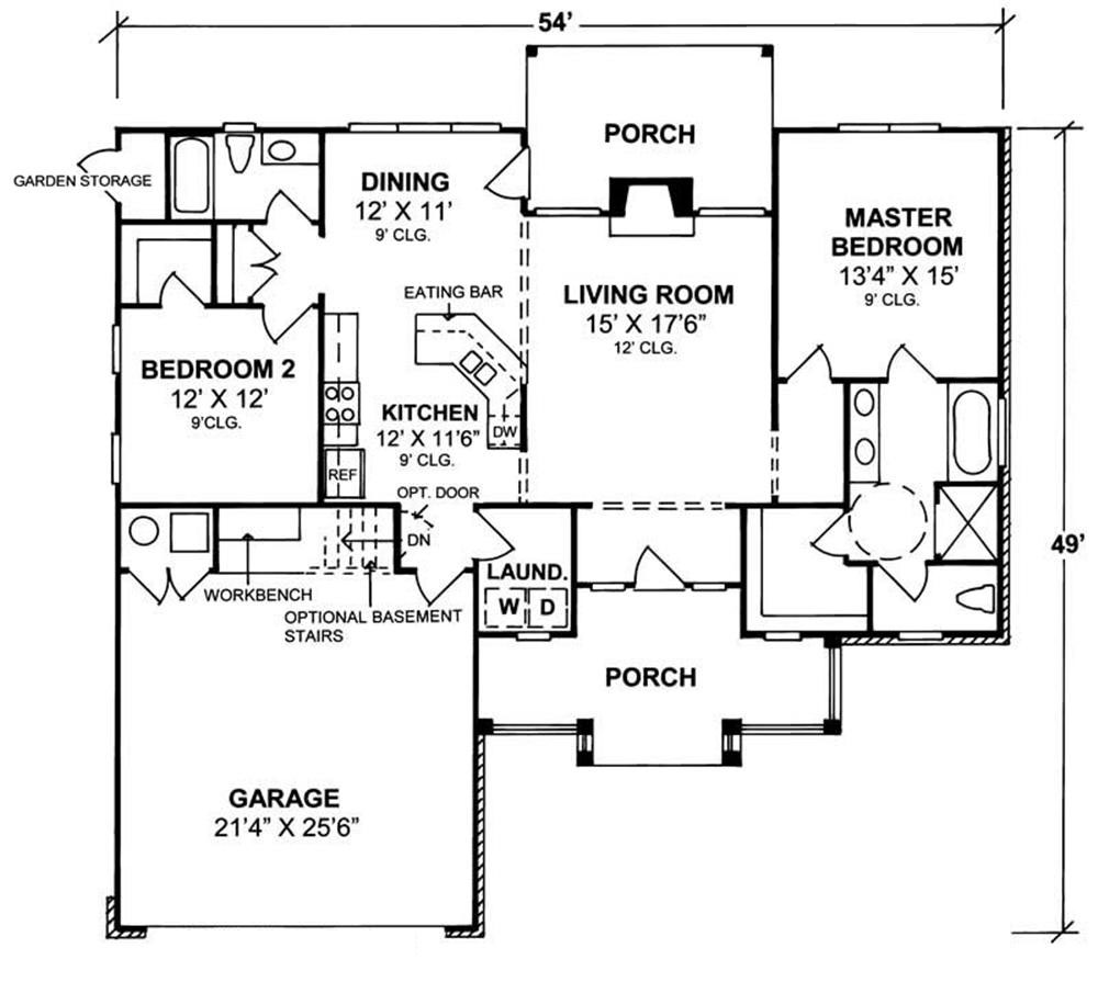 House Plan  178 1047 2 Bedroom 1394 Sq Ft Country 